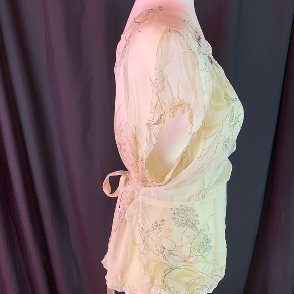 Separates pale green floral sheer shirt with tank size XL - Picture 4 of 6